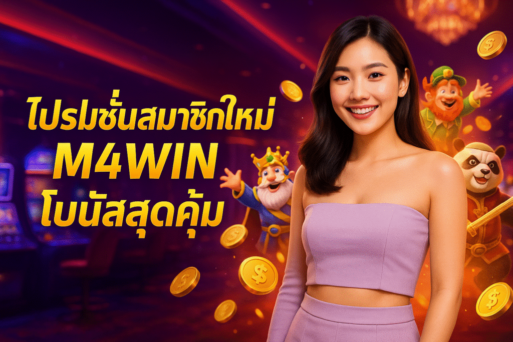 โปรโมชั่นสมาชิกใหม่ M4WIN โบนัสสุดคุ้ม