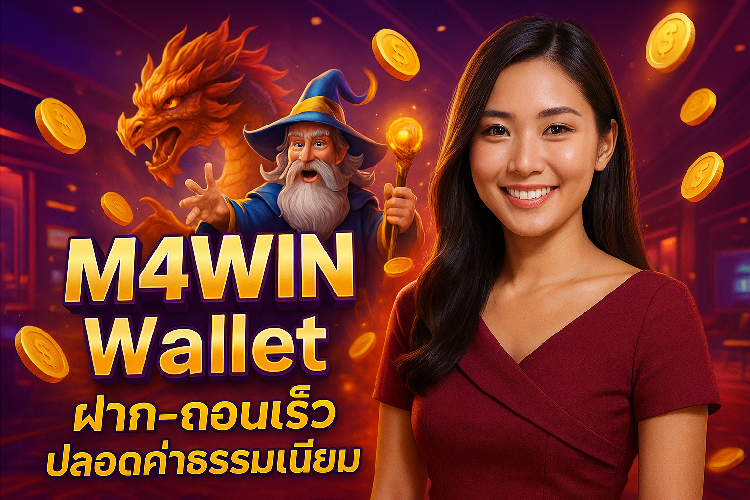M4WIN Wallet ฝาก-ถอนเร็ว ปลอดค่าธรรมเนียม